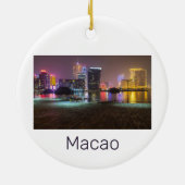 Macao Casino Skyline Panorama China Nacht keer Keramisch Ornament (Achterkant)