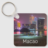 Macao Casino Skyline Panorama China Nacht keer Sleutelhanger (Voorkant)