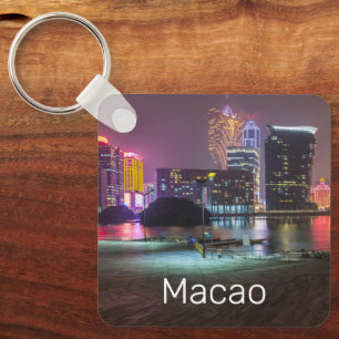 Macao Casino Skyline Panorama China Nacht keer Sleutelhanger