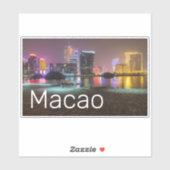 Macao Casino Skyline Panorama China Nacht keer Sticker (Vel)