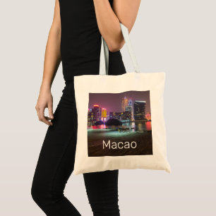Macao Casino Skyline Panorama China Nacht keer Tote Bag