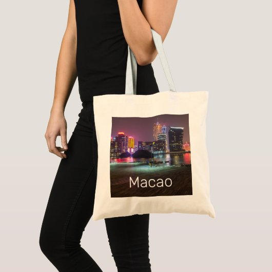 Macao Casino Skyline Panorama China Nacht keer Tote Bag (Voorkant (product))