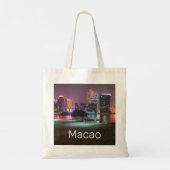 Macao Casino Skyline Panorama China Nacht keer Tote Bag (Achterkant)