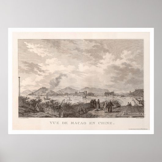 Macao, China Panoramisch Uitzicht - 1797 Poster (Voorkant)