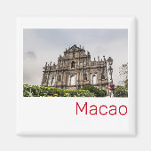 Macao Ruin of St. Paul's Church China Souvenir Magneet (Voorkant)