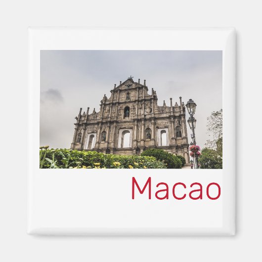Macao Ruin of St. Paul's Church China Souvenir Magneet (Voorkant)