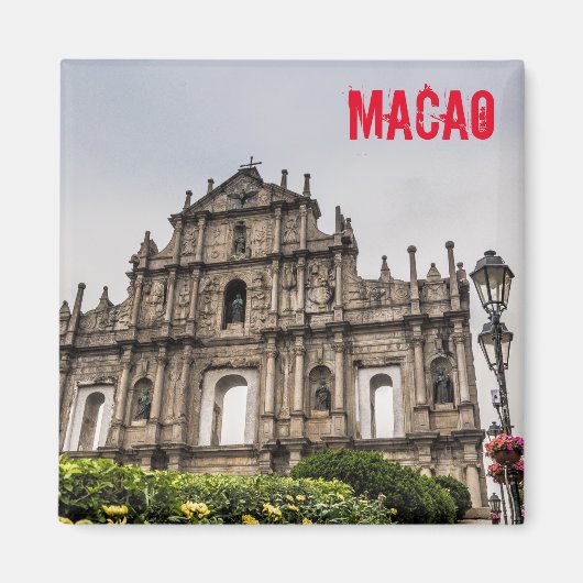 Macao Ruin of St. Paul's Church China Souvenir Magneet (Voorkant)
