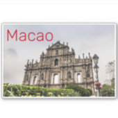 Macao Ruin of St. Paul's Church China Souvenir Sticker (Voorkant)