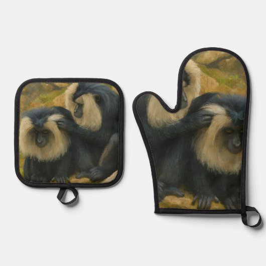 Macaque Bond - Grooming Ritueel Ovenwant & Pannenlap Set (Voorkant)