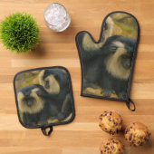 Macaque Bond - Grooming Ritueel Ovenwant & Pannenlap Set (Top down)