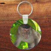 Macaque Monkey in het regenwoud Sleutelhanger (Voorkant)