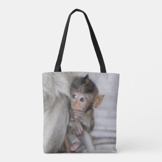 Macaque Monkey Tote Bag (Achterkant)