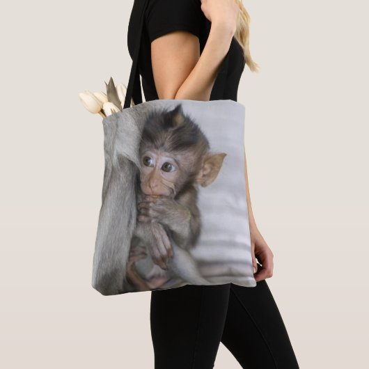 Macaque Monkey Tote Bag (Dichtbij)