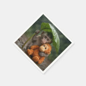 Macaque Monkey with Orange Orangutan Servet (Hoek)