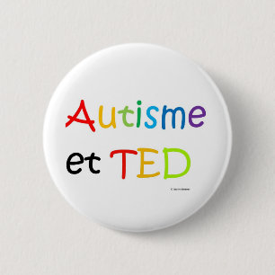 Macaron Autisme TED arc-en-ciel Ronde Button 5,7 Cm