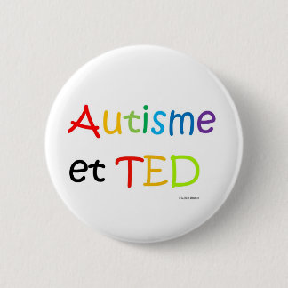 Macaron Autisme TED arc-en-ciel Ronde Button 5,7 Cm