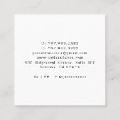 Macaron Baker Pastry Chef. Vierkante Visitekaartje (Achterkant)