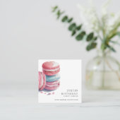 Macaron Baker Pastry Chef. Vierkante Visitekaartje (Staand voorkant)
