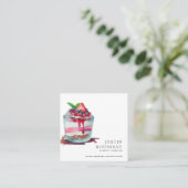 Macaron Baker Pastry Chef. Vierkante Visitekaartje (Staand voorkant)