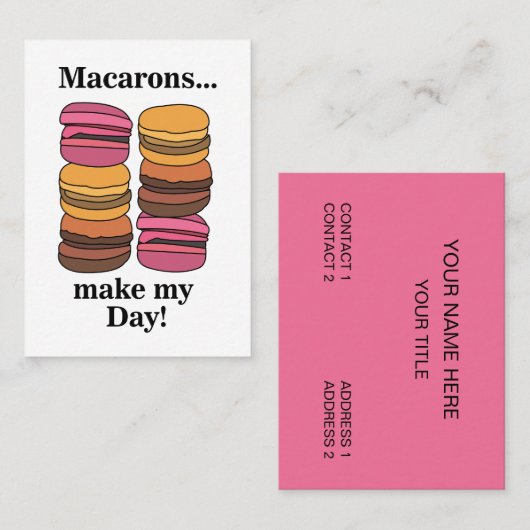 Macaron Bakery Restaurant Pastry Chef Visitekaartje (Voorkant / Achterkant)