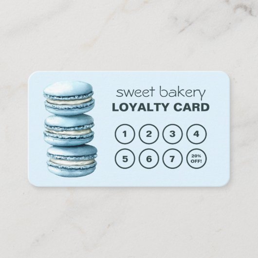 Macaron Bakery Schattigee QR Code Loyalty Kaart (Voorkant)