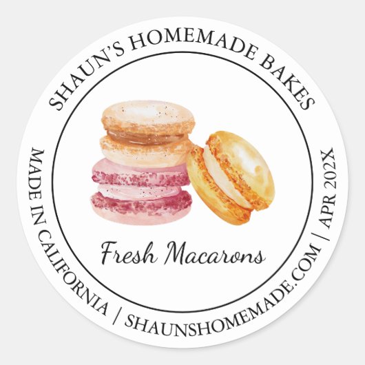 Macaron Baking Modern label (Voorkant)