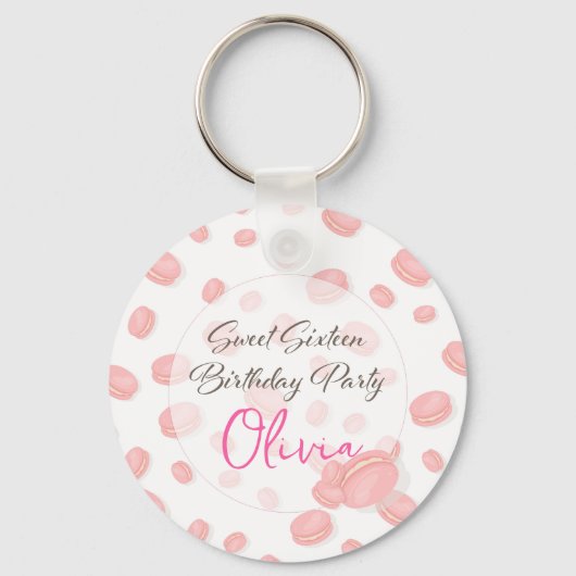 Macaron Birthday party Sleutelhanger (Voorkant)