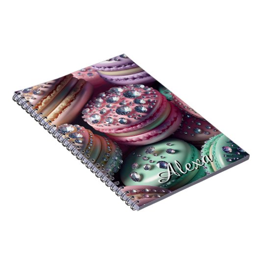 Macaron Bling gepersonaliseerd Notitieboek (Rechterzijde)