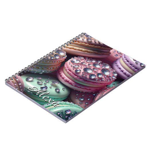 Macaron Bling gepersonaliseerd Notitieboek (Linkerzijde)