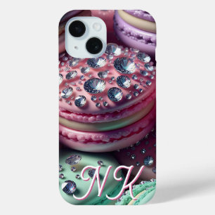  Macaron Bling Monogrammed iPhone 15 Case