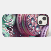 Macaron Bling Monogrammed iPhone Hoesje (Achterkant horizontaal)