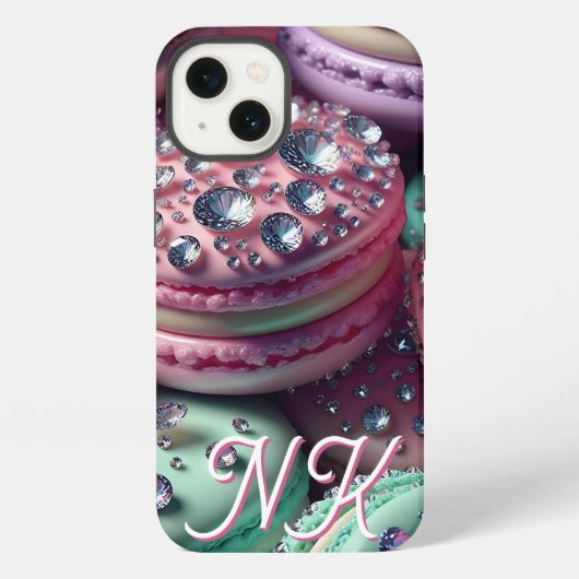  Macaron Bling Monogrammed iPhone Hoesje (Achterkant)