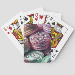  Macaron Bling Monogrammed Pokerkaarten