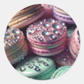  Macaron Bling Ronde Sticker (Voorkant)