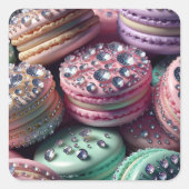  Macaron Bling Vierkante Sticker (Voorkant)