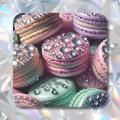 Macaron Bling Vierkante Sticker