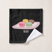 Macaron cartoon illustratie bad handdoek (Wasdoekje)