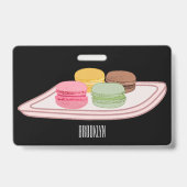 Macaron cartoon illustratie  badge (Achterkant)