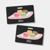 Macaron cartoon illustratie  badge (Voor- en achterkant)
