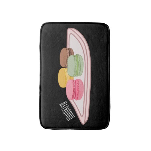 Macaron cartoon illustratie badmat (Voorkant Verticaal)