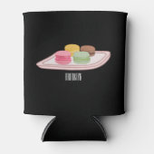 Macaron cartoon illustratie blikjeskoeler (Voorkant)