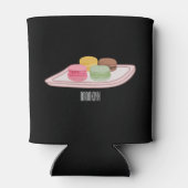 Macaron cartoon illustratie blikjeskoeler (Achterkant)