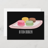 Macaron cartoon illustratie briefkaart (Voorkant / Achterkant)