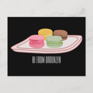 Macaron cartoon illustratie briefkaart
