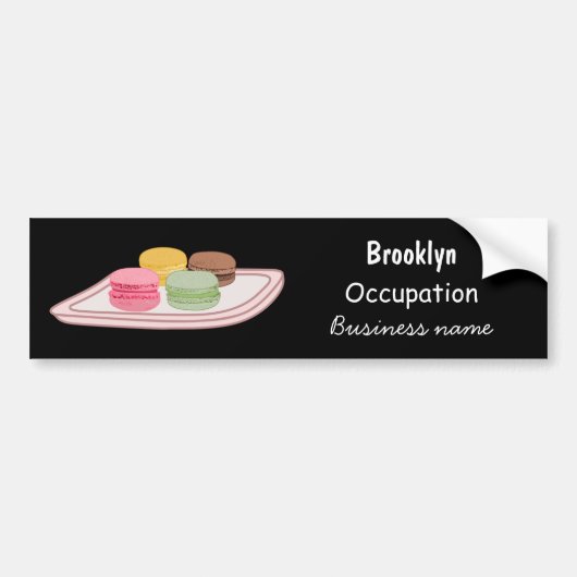 Macaron cartoon illustratie bumpersticker (Voorkant)