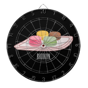 Macaron cartoon illustratie dartbord