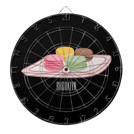 Macaron cartoon illustratie dartbord (Voorkant)