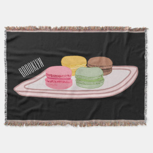 Macaron cartoon illustratie deken