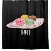 Macaron cartoon illustratie douchegordijn (Voorkant)