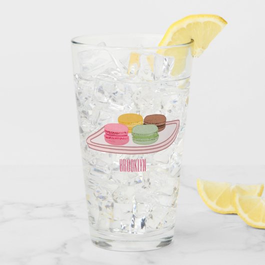 Macaron cartoon illustratie glas (Achterkant ijs)